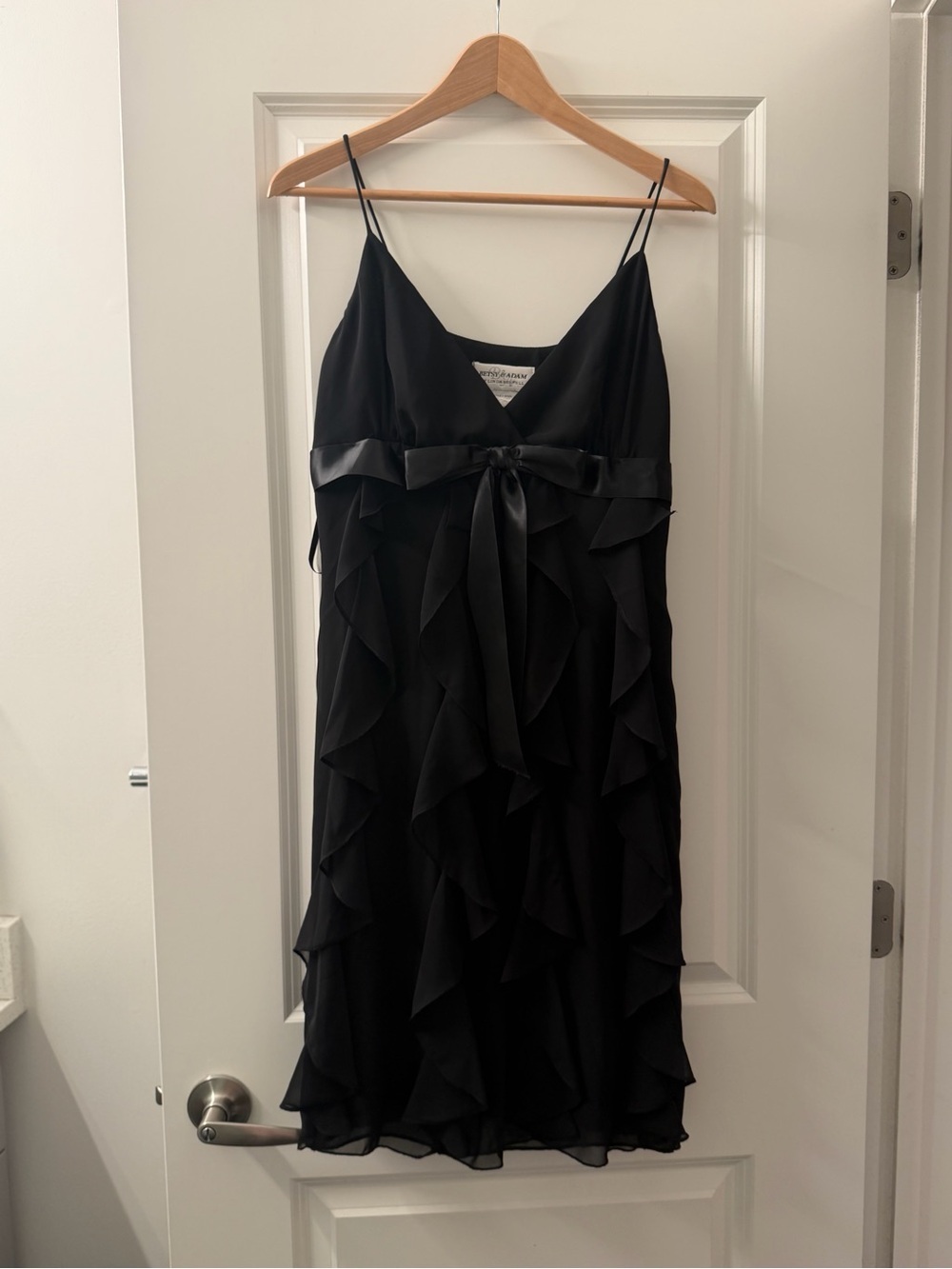 betsy and adam black ruffle dress & | Dresses | Betsy Adam Slip With Satin Waist Tie Tie Events